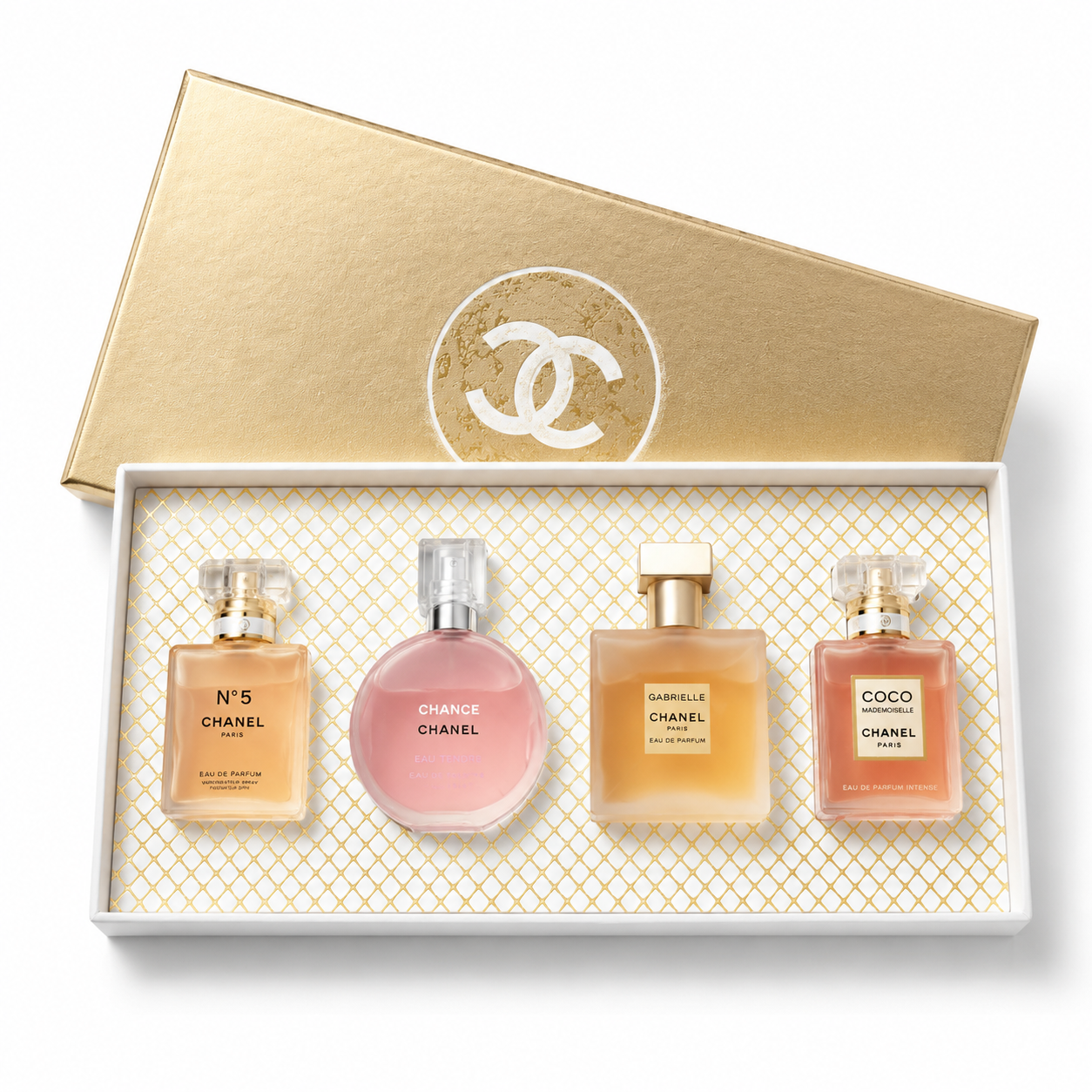 2862a346-a122-4824-8d6d-bce3ed609928 ست هدیه ۴ عددی عطرهای لوکس زنانه شنل (Chanel Discovery Set for Women) - Image 1