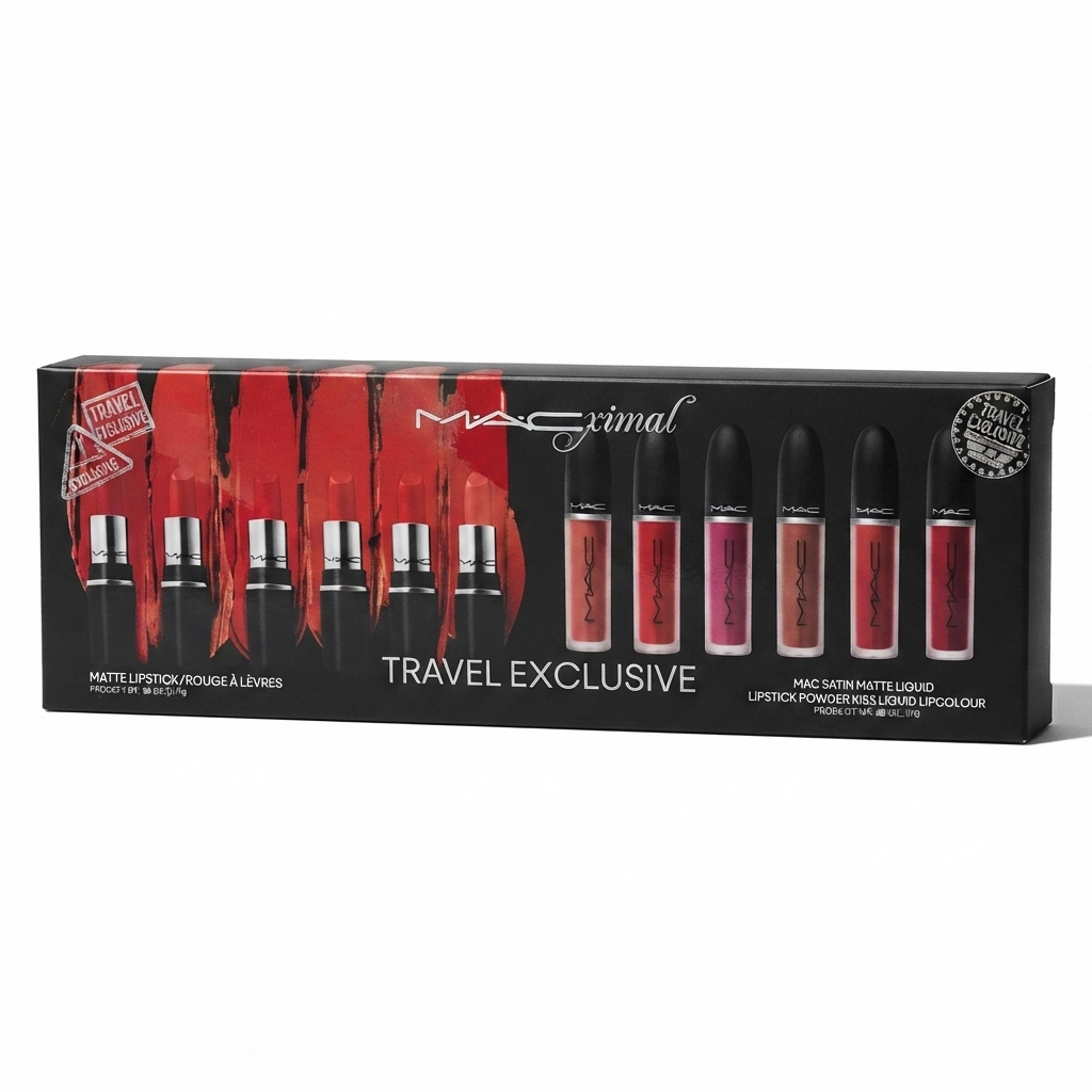 4b6d0f98-036f-4b90-a140-457c78d458d0 ست رژ لب و رژ لب مایع MAC مدل Travel Exclusive (ست ویژه مسافرتی مک) - Image 1