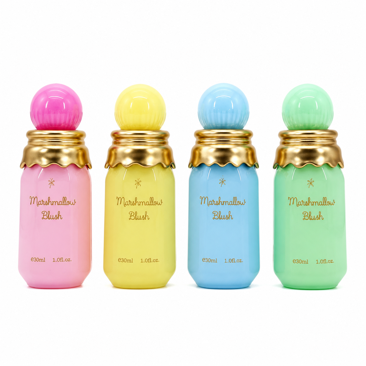 5582dc66-d330-4ddb-8757-cd2a53b8f762 ست ۴ عددی عطر زنانه مارشمالو بلاش (Marshmallow Blush) – شامل ۴ رایحه پاستلی و شیرین - Image 1