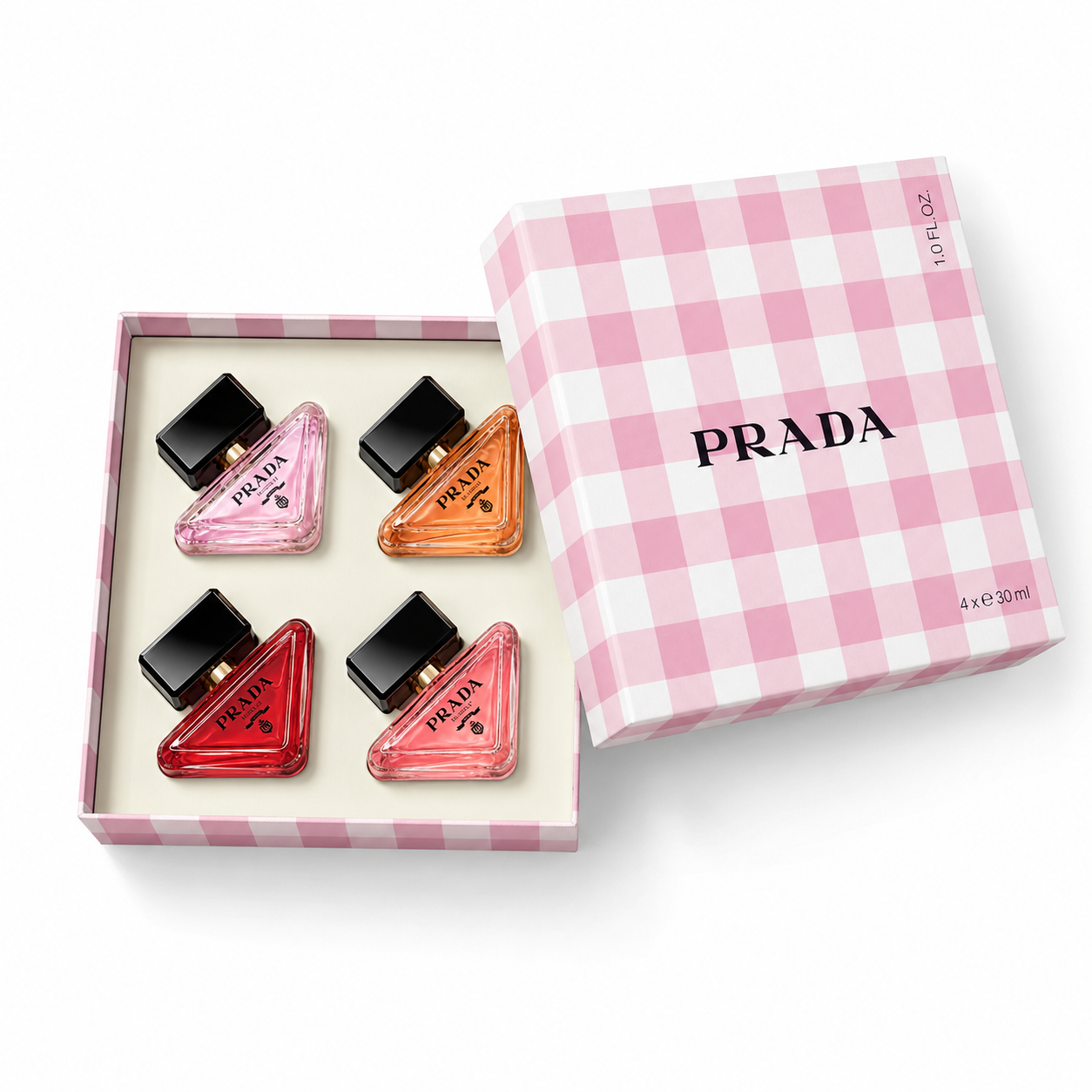 5b659fa0-9d34-4e60-967a-90b8c3fc36aa پک ۴ عددی عطر زنانه پرادا (Prada) مدل Paradoxe – ست هدیه ۴ - Image 1