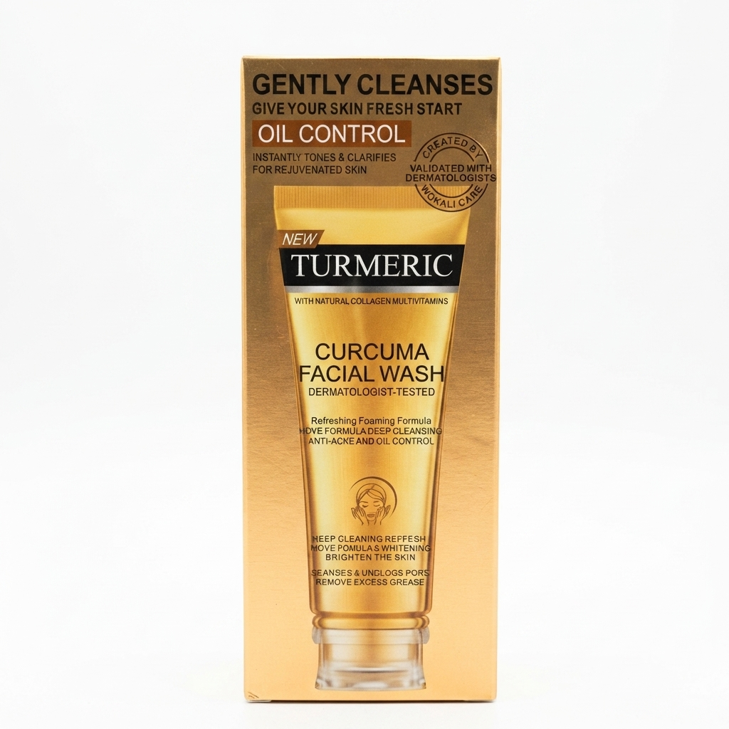 fd4454ae-659b-4804-aded-168c39fb949f فیس واش Wokali Care New Turmeric Curcuma Facial Wash - Image 1