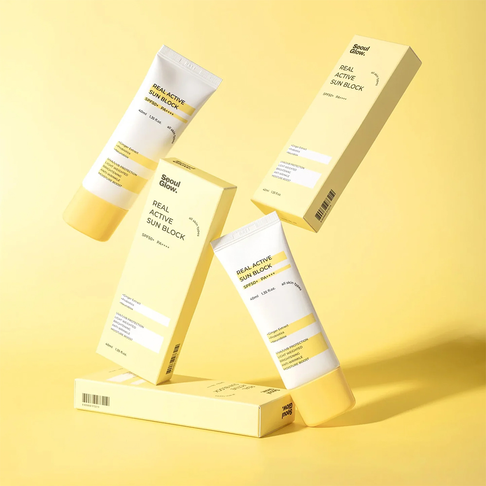seoul-glow-real-active-sun-block-spf50-pa-40ml-1 ضدآفتاب ریل اکتیو سئول گلو SPF50+(x) - Image 1